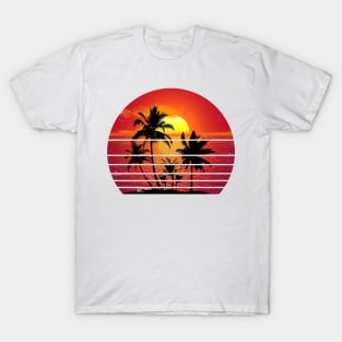 Vintage Retro Sunset Palm Tree T-Shirt